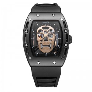 Mode Skull Men Quartz Watch Baogela Creative Dial Watch for Men Clock Gold Life Waterproof Men Watches Sports Style 1612