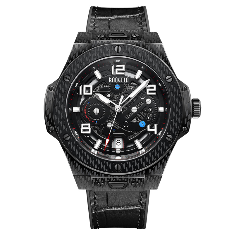 Baogela Men \\ 's Watch Mechanical Watch Automatic Hollow Fashion Men's Luminous Large Dial 50m Waterproof Watch 2001 Black