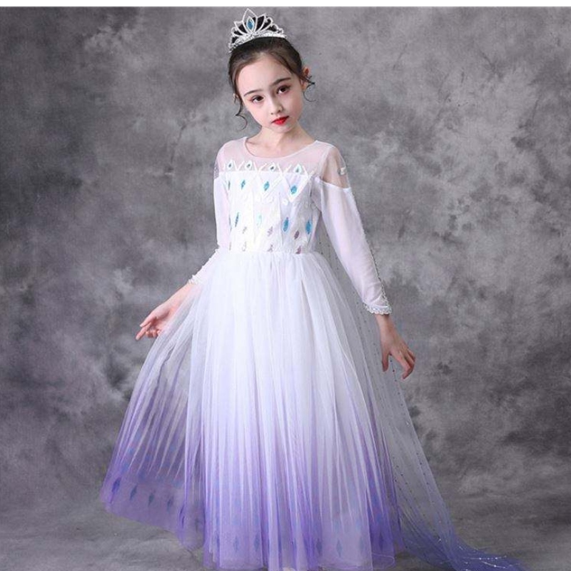 COS110 Girls Dresses Princess Cosplay Elsa Dress Halloween Clothing Fancy TV&Movie Costume Kids