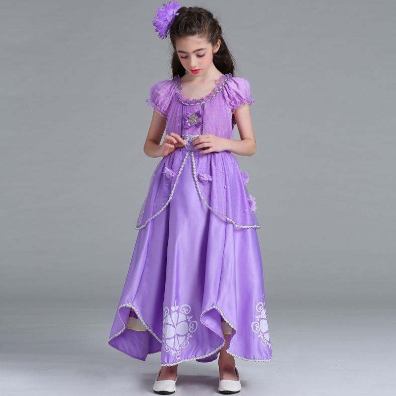 Baige Sophia Rapunzel Dress Lilac Girl Princess Dress Performance Halloween Princess Girl Cosplay Costume