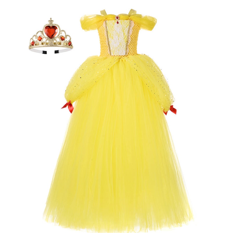 Flicka Belle Princess Dress Kids Beauty and the Beast Costume Girl Baby Christmas Princess Birthday Party Fancy Dress