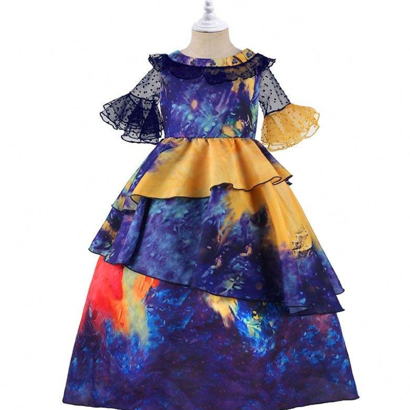 Baige Cosplay Costume Halloween Princess Dress Encanto Mirabel Girl Party Dress with Free Bag