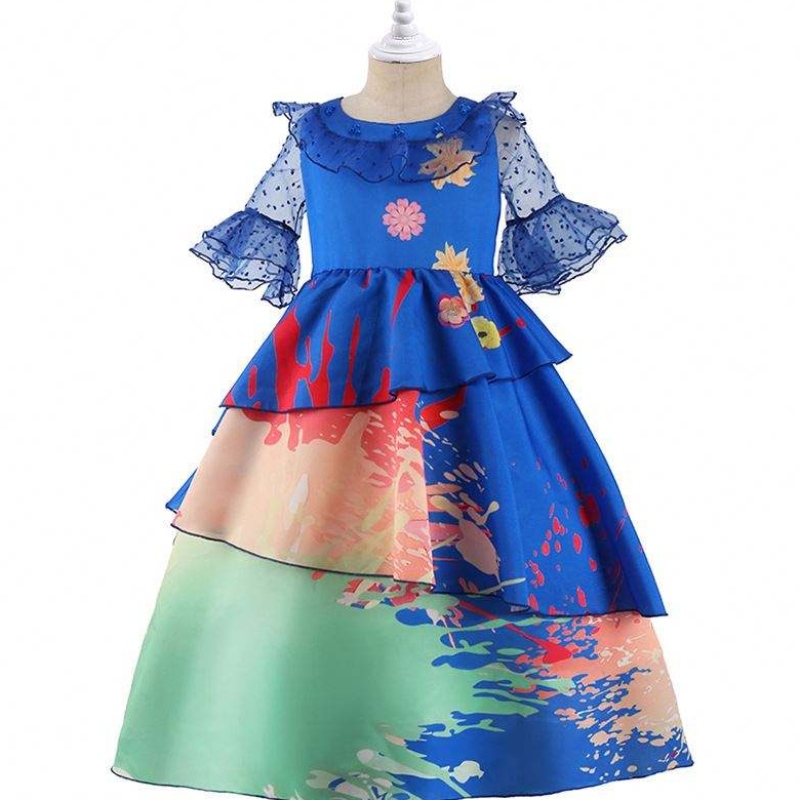 Baige Cosplay Costume Halloween Princess Dress Encanto Mirabel Girl Party Dress with Free Bag