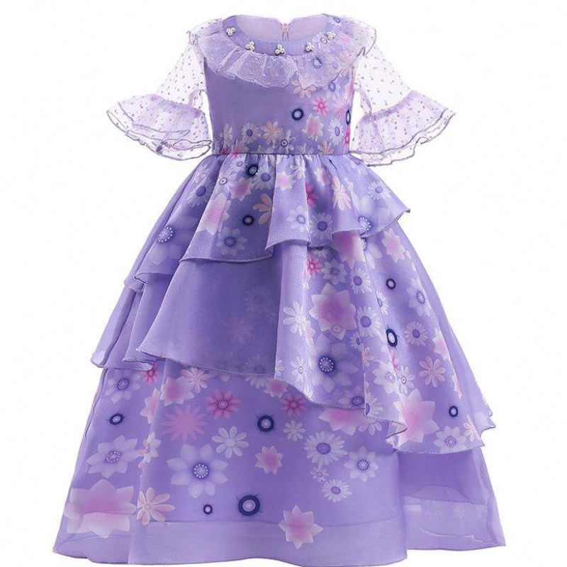 Baige Cosplay Isabella Purple Anime Encanto Dress Carnival Party Princess Costume For Girls