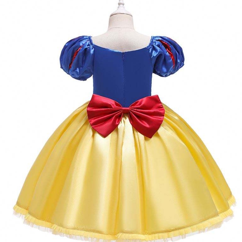 Baige Ny ankomst Kort ärmar Snow White Frock Girl Christmas Halloween Party Dress D0677