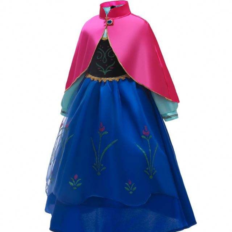 Baige New Kids Fancy Dress Costumes Elsa Anna Long Puffy Halloween Party Dress med Cape BXDCPF
