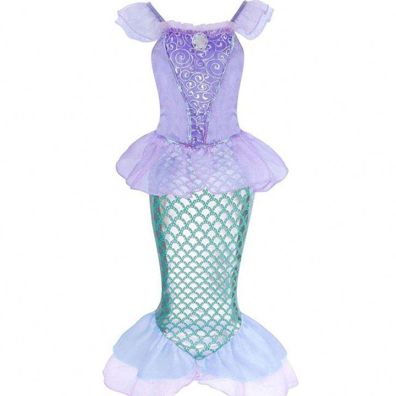 Flickor Little Mermaid Hallowen Princess Costume Children Ariel Dress Kids Christmas Carnival Birthday Party Fancy Outfit kläder