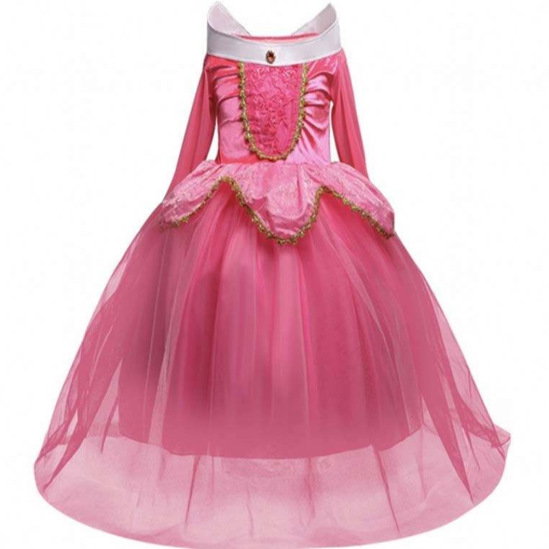 halloween kostym barn sovande skönhet prinsessan fest flickor kostym klänning 2-10 år aurora prinsessklänning hcsp-002