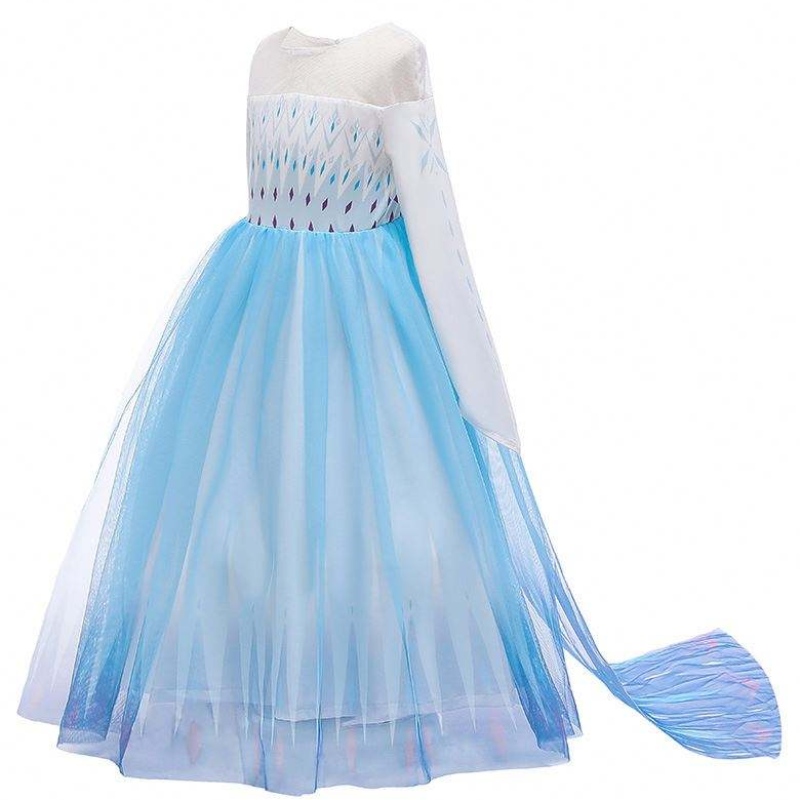 Halloween Carnival Birthday Party Cosplay Outfit Ice 2 Long Sleeve Elsa Dress for Girls HCGD-009