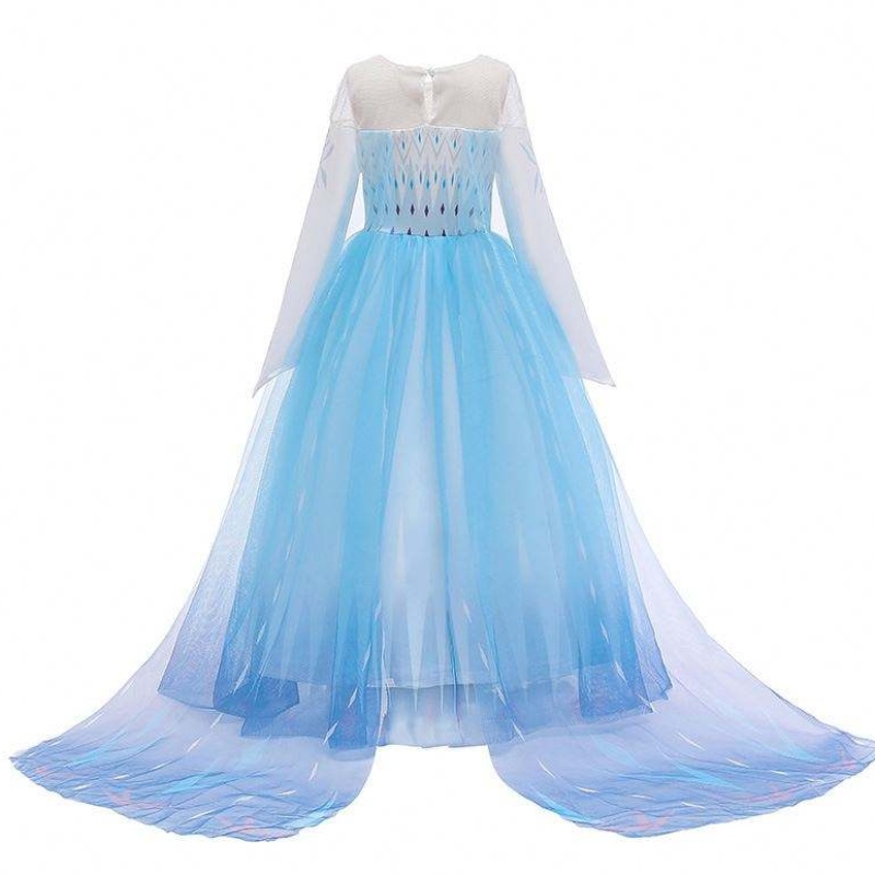 Halloween Carnival Birthday Party Cosplay Outfit Ice 2 Long Sleeve Elsa Dress for Girls HCGD-009