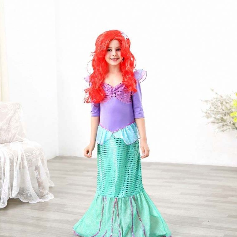 Födelsedagsfest Julklänning 2-10 år barn Princess Cosplay Girl Ariel Mermaid Costume HCMM-001