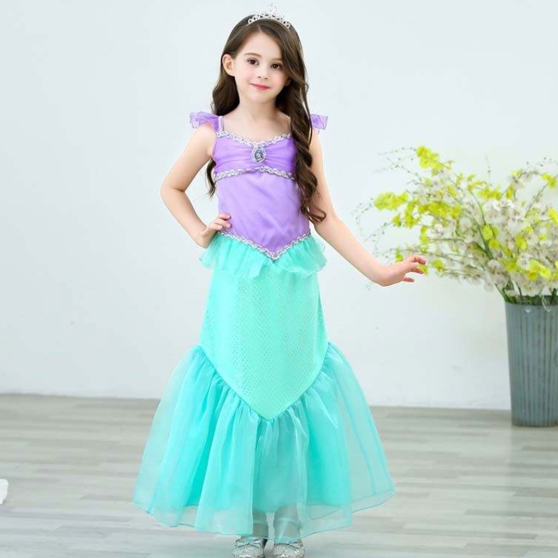 Födelsedagsfest Julklänning 2-10 år barn Princess Cosplay Girl Ariel Mermaid Costume HCMM-001