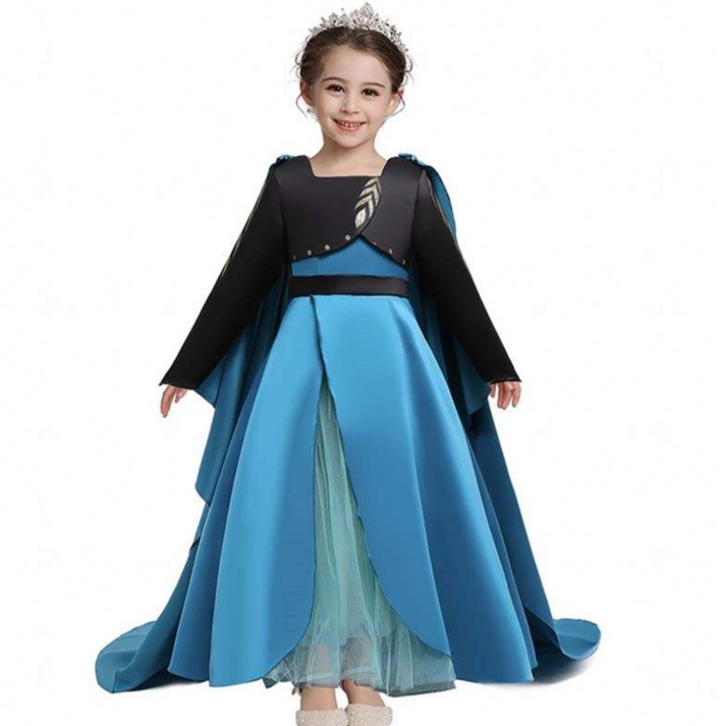 Queen Coronation Costume New Elsa 2 Girl Dress Elsa klä upp för barn HCGD-035