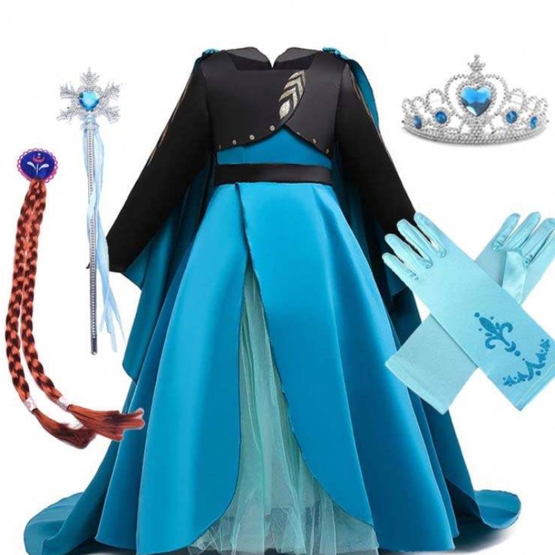 Queen Coronation Costume New Elsa 2 Girl Dress Elsa klä upp för barn HCGD-035