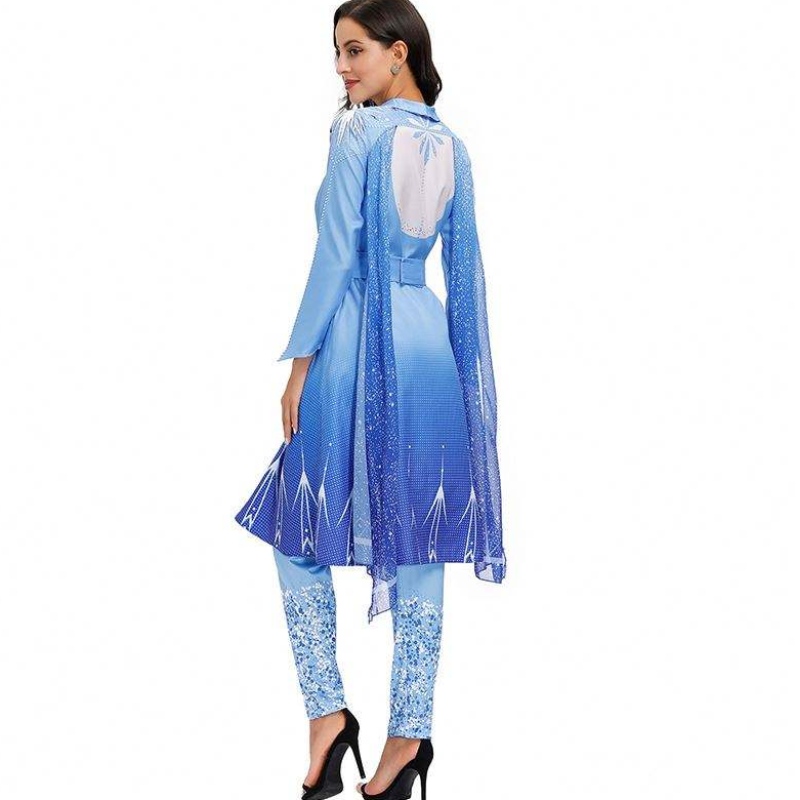2022 Nya ankomster vuxna Snow Queen Elsa Cosplay Halloween kostymkvinnor HCGD-055