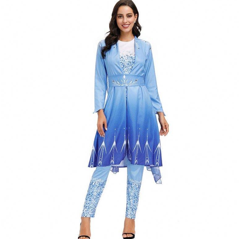2022 Nya ankomster vuxna Snow Queen Elsa Cosplay Halloween kostymkvinnor HCGD-055