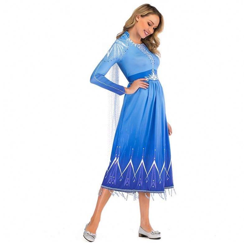 Nya produktidéer 2022 Elsa Act 2 Halloween Cosplay Elsa Vuxendräkt för kvinnor SZAC-005