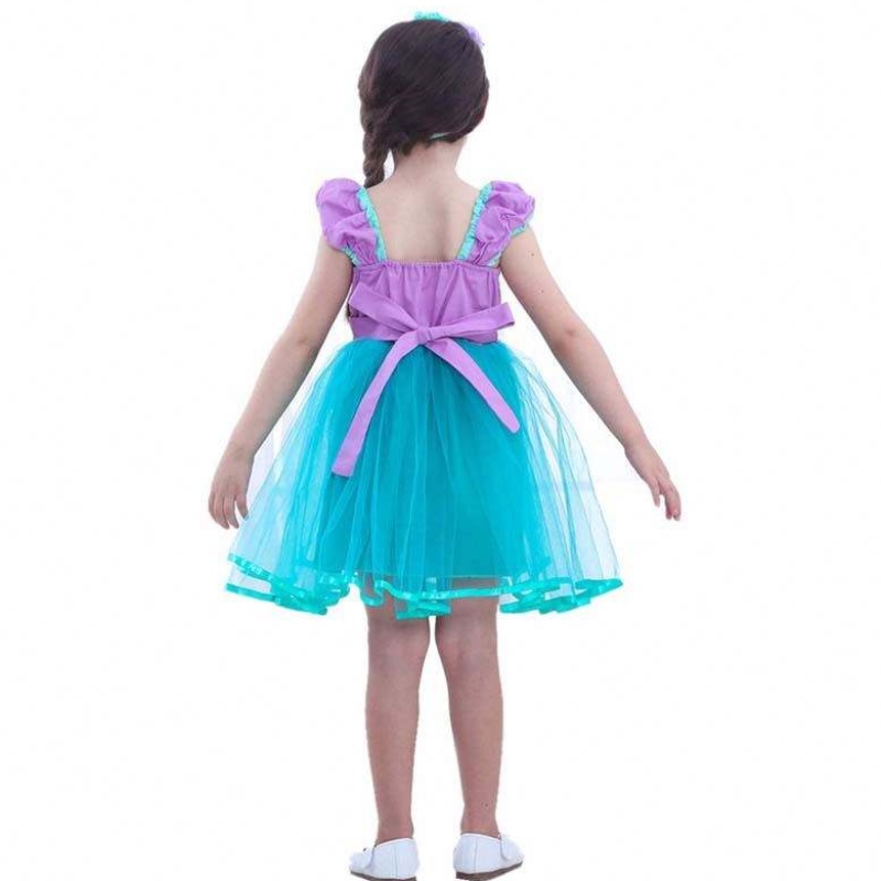 Little Angel sjöjungfru Alice Child Princess Fluffy Blue Tutu Mermaid Theme Dress for Baby Girl HCMM-008