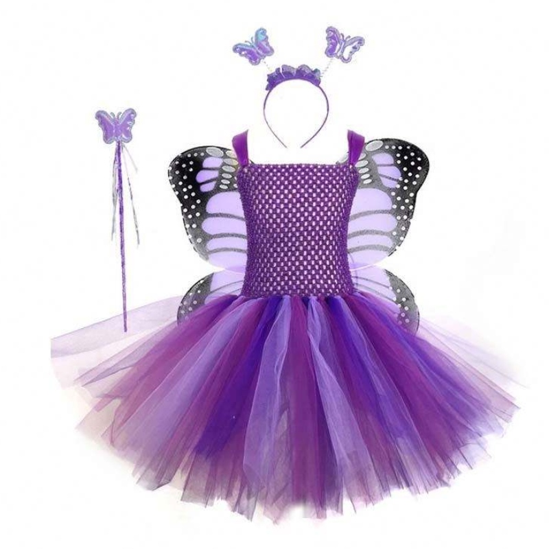 Julbarn födelsedagsfest flickor gradient mesh tutu fjärils sagdräkt barn hcmu-013