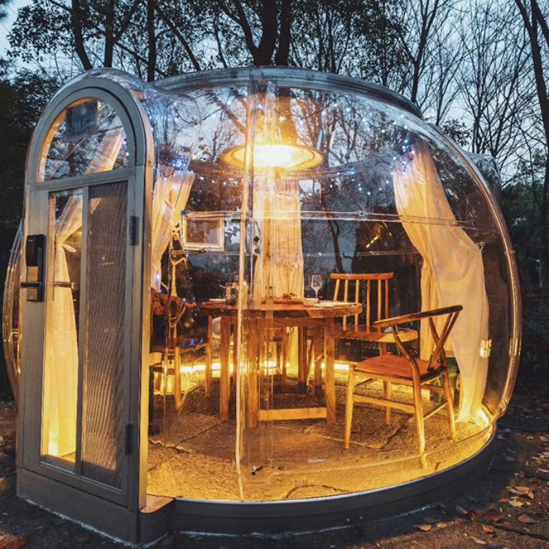 3,3 meter Ekonomisk transparent kupoltält Geodesisk utomhuscamping Kupoltält för resorthotell, camping, utomhusaktiviteter