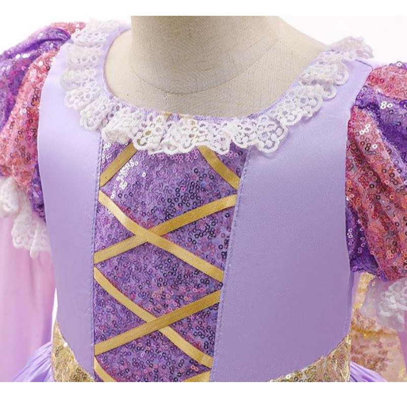 Baige Amazon Hot Sale Kids Dresses Cosplay Costumes Halloween Sophia Rapunzel Dress Princess Long Party Dress