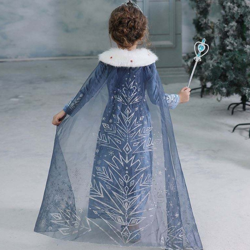 2020 grossistparty Elsa Anna Princess Girl Children Winter Coat Dress Up Costume With Coat