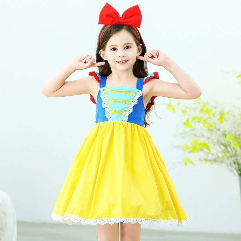 COS31 Halloween Cosplay Fancy Dress Snow White Cartoon Costume for Girls