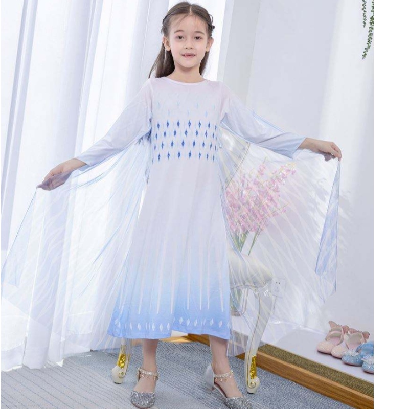 Baige White Princess Elsa Dress Girls Dresses Halloween Costumes For Kids TV&Movie Costumes