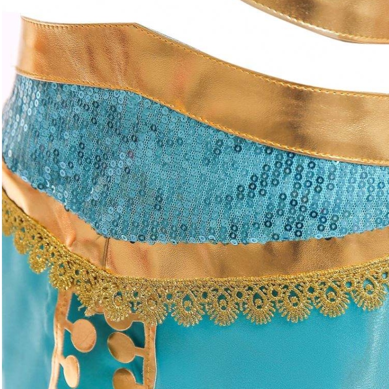 Aladdin Jasmine Costume Children Child Girls Jasmine Princess Costumes Halloween Party Belly Dance for Children Girls Cosplay