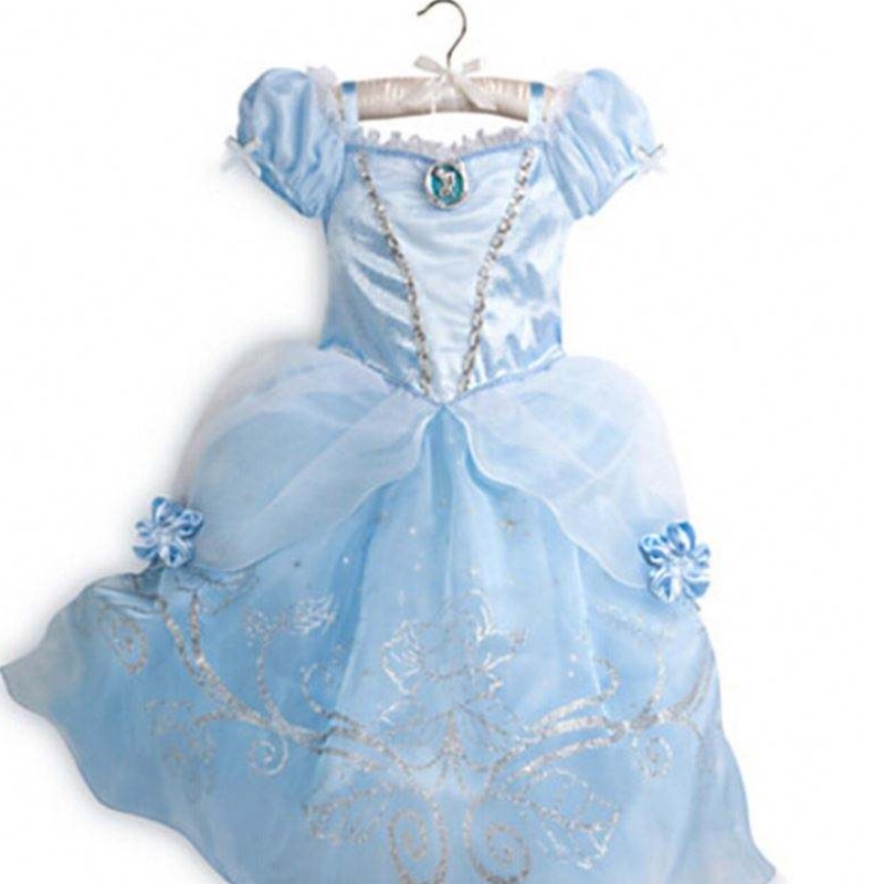 Barn prinsessan klänning flicka sommar fancy party kläder barn rapunzel sovande skönhet jul karneval kostym