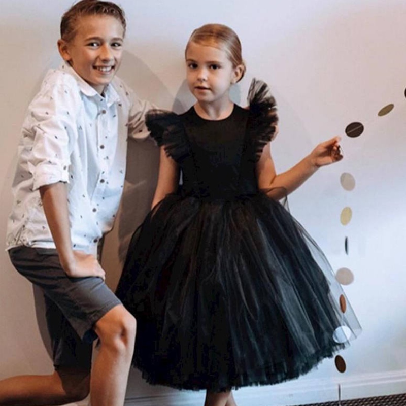 Flower Girl Dress Barn brudtärna bröllopsklänningar för barn tyllklänningar flickor boutique vestidos flickor födelsedagskläder