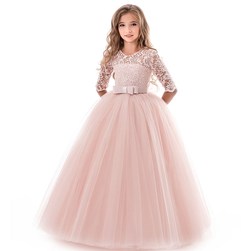 Teenage Girls Dress Summer Children's Cloting Party Elegant Princess Long Tulle Baby Girls Kids Spets Wedding Ceremony Dresses