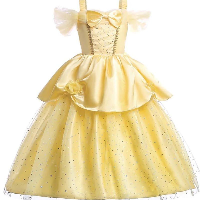 Girl Belle Princess Dress Kids Beauty and the Beast Costume Girl Baby Christmas Princess Birthday Party Fancy Dress 2-10 år