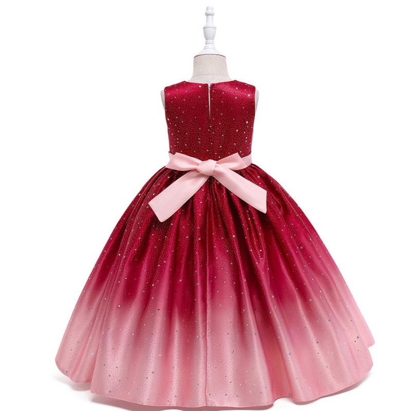 Partihandel Gradient Färg Kids Fancy Dresses For Girls Fest Wedding Födelsedags Flower Girl Frock Ball Gown Dress