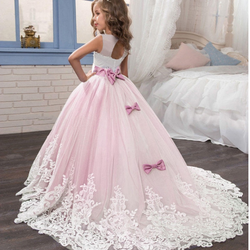 2022 Summer Girls Dress Long Kids Bridesmaid Dresses Children Princess Party Wedding Dress 3 10 14 Years Vestido