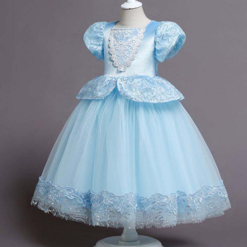 Blue Princess Dress for Girls Halloween Party Cosplay Costume Kids Princess Dress Up