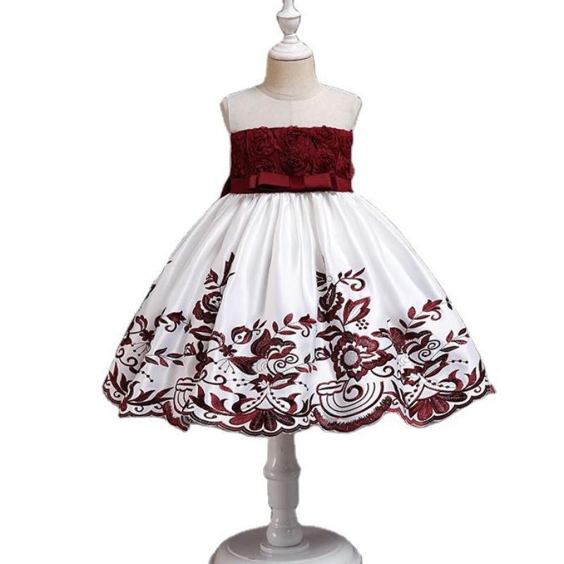 Barnflickor Party Wear Costume For Children Flower Girls Bridesmaid Bröllopsklänning Elegant Formell klänning