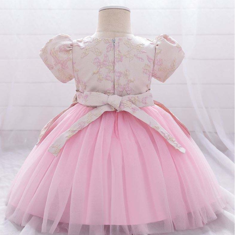 Meiqii 0-6 års satin tyll barn blomma parti bär barnnyfödd mini prinsessan klänning flicka baptsim kläder l1975xz