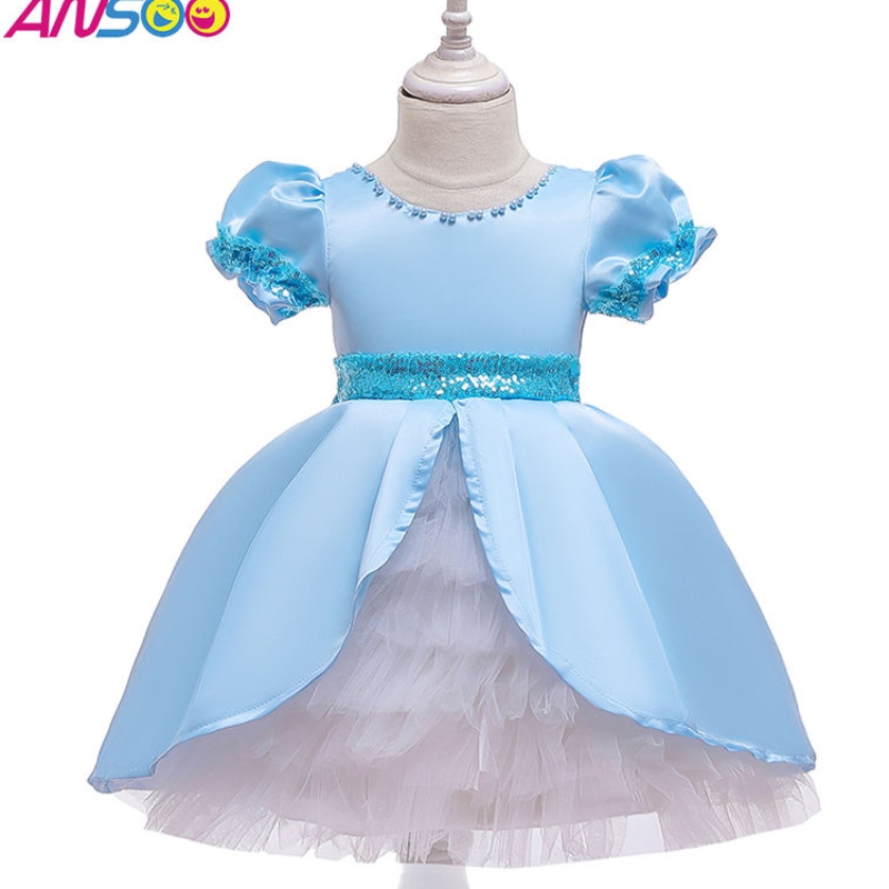 ANSOO Kids Clothes Princess Dresses Butterflies paljett Tutu klär barn halloween festdräkt