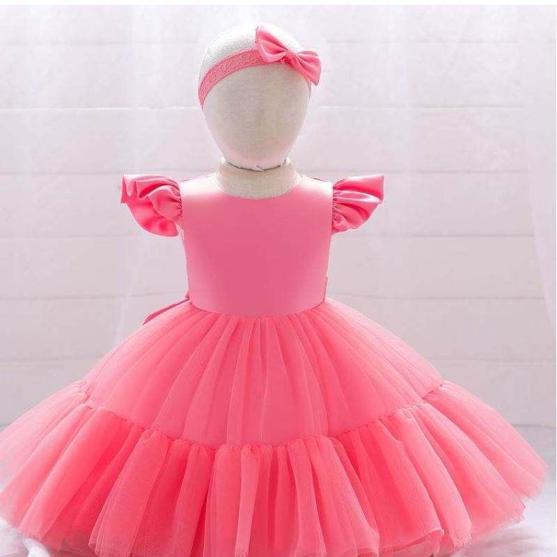 Baige White Newborn Baby Girls Puffy Princess Dress Christmas Children Dress 2 Year Wear L2038XZ