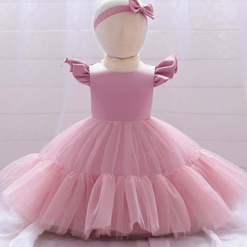 Baige New Fashion Flower Girl Dress Baby Party Birthday Wedding Princess Barnkläder L2038XZ