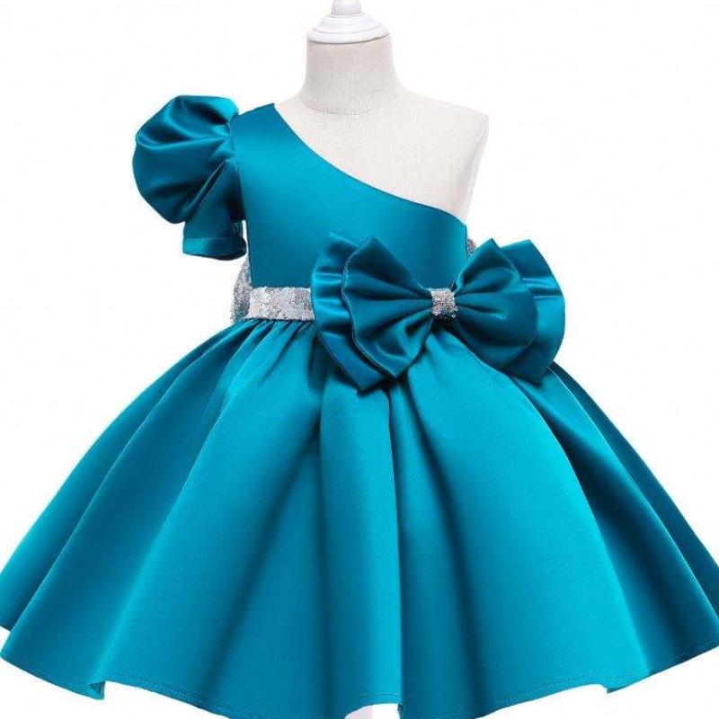 Baige Flower Sequin Girls Summer Dresses Party Birthday Girl Dresses Trading Kids Clothes L0821