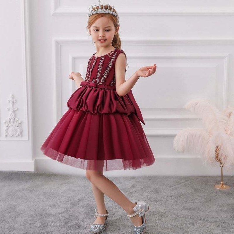 Senaste design heta försäljning födelsedag eleganta söta barnklänningar prinsessan boutique baby bollklänning l5177