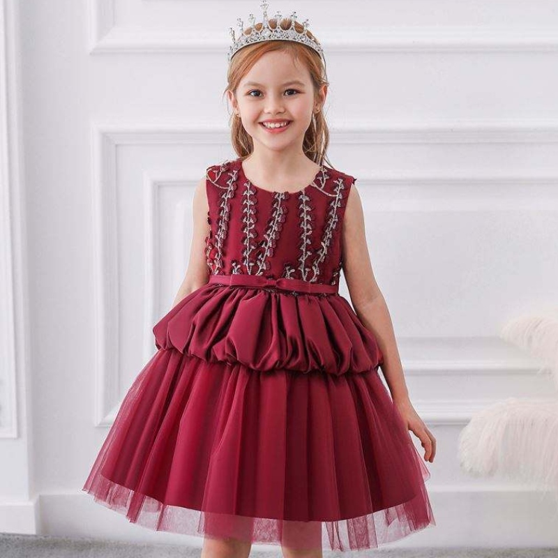 Senaste design heta försäljning födelsedag eleganta söta barnklänningar prinsessan boutique baby bollklänning l5177