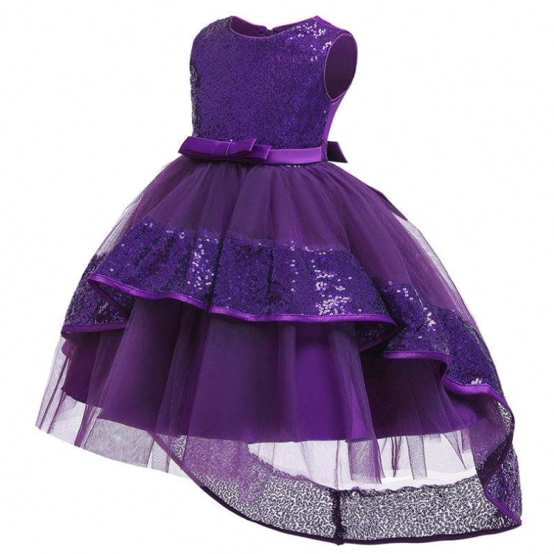 Baige barnklänning Princess Girl Wedding Flower Girls Dresses Party 3-10 år baby