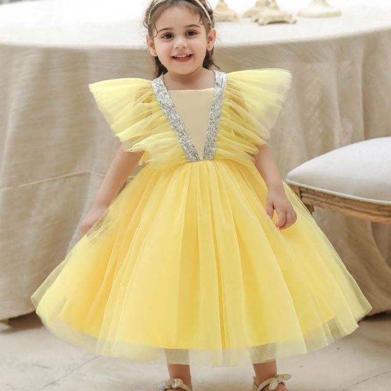 Baige Summer Puffy Flower Girl Birthday Dress Full Moon Kids Wedding Tutu Party Dress L2065xz