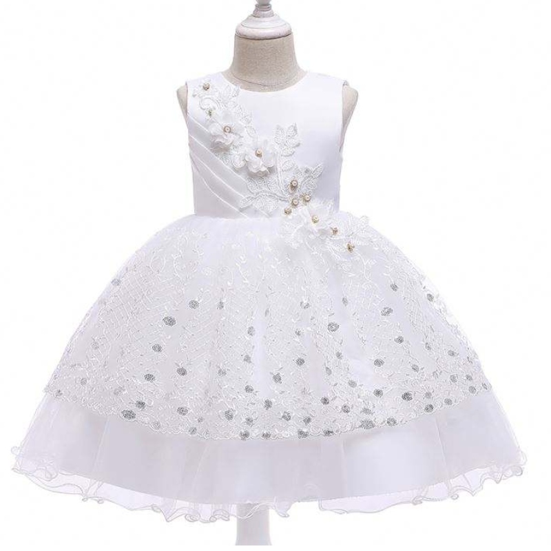 2020 Barnkläder Stock Baby Girl Kids Frock Design Flower Baby Girl Birthday Party Dress L5201