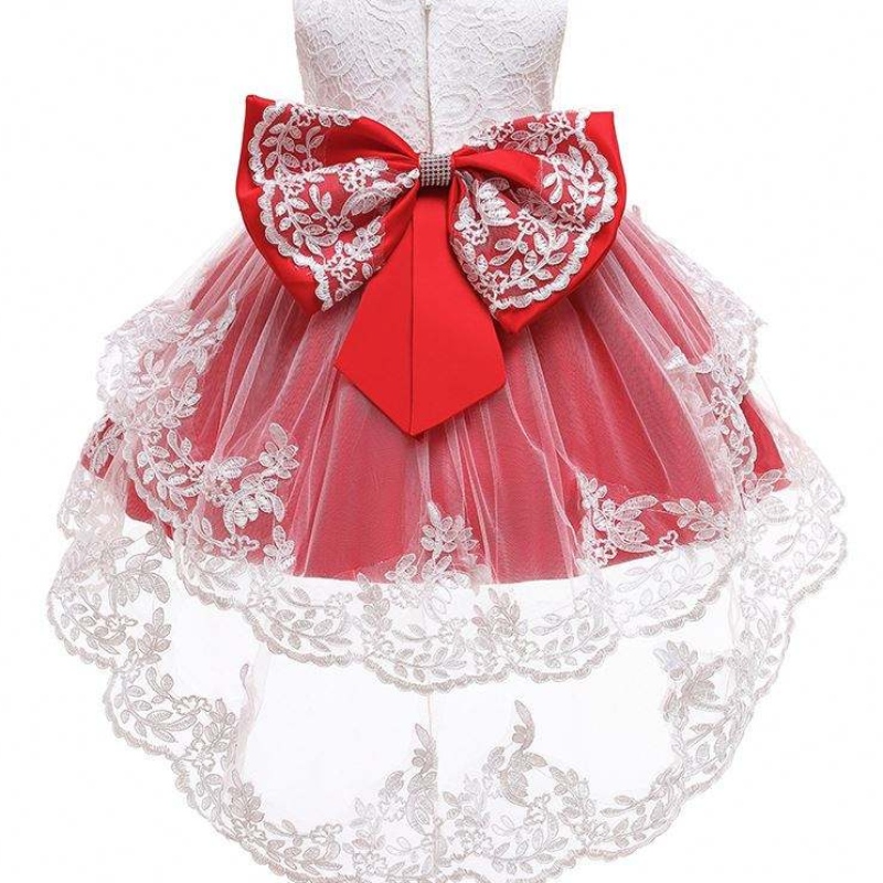 Elegant efterföljande babyflickor Party Wear Brodery Dress Long Ball Gown for Kids