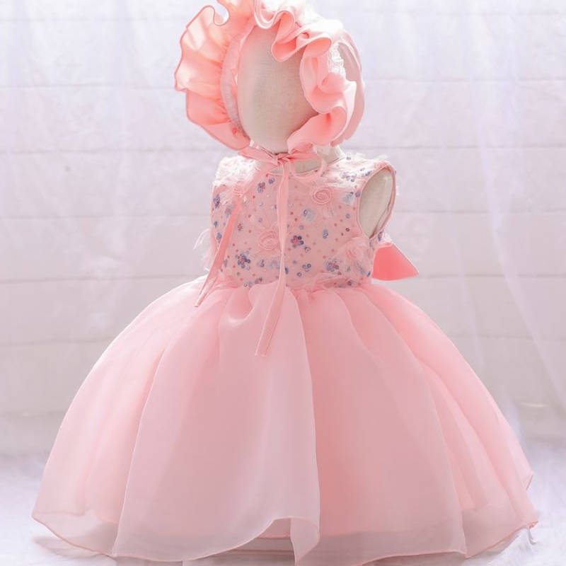 Baige Hot Selling Pink Girls Party Toddler Dresses Baby Birthday Dress 1 Year Old Girl Gown