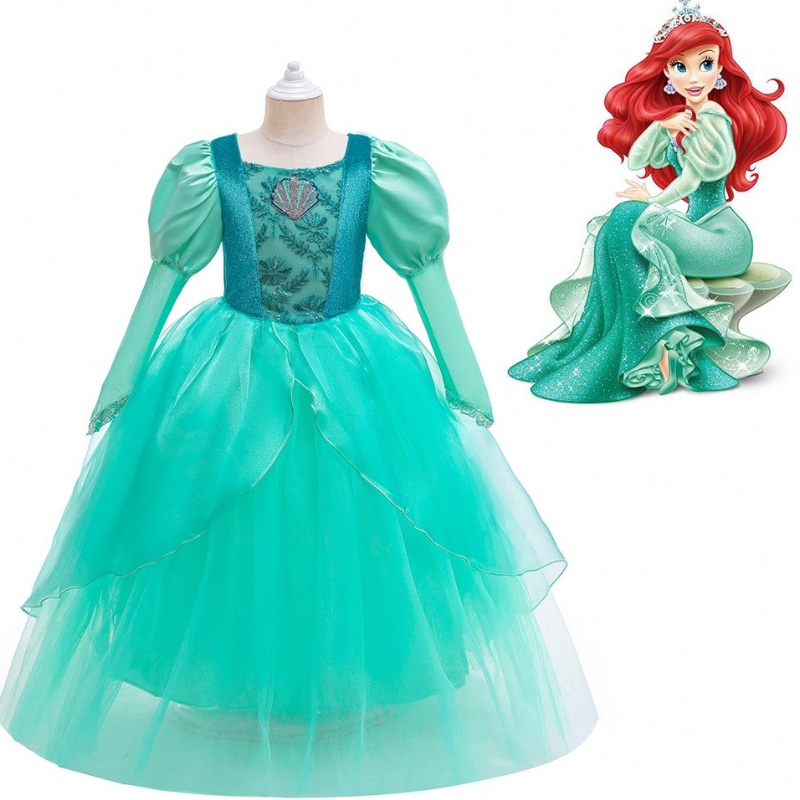 Baige Kids Girl Mermaid Ariel Princess Dress for Children Baby Girl Halloween Costume Christmas Dress Rapunzel Dress